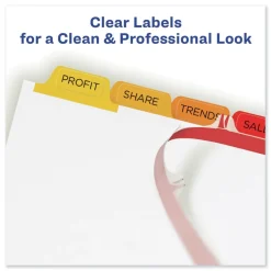 Avery Index Maker 11 in. x 8.5 in. 8-Tab Traditional Color Print and Apply Clear Label Dividers - Assorted (25/Box)