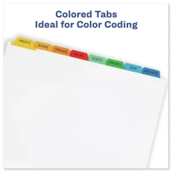 Avery Index Maker 11 in. x 8.5 in. 8-Tab Traditional Color Print and Apply Clear Label Dividers - Assorted (25/Box)