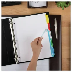 Avery Index Maker 11 in. x 8.5 in. 5-Tab Traditional Color Print and Apply Clear Label Dividers - Assorted (25/Box)