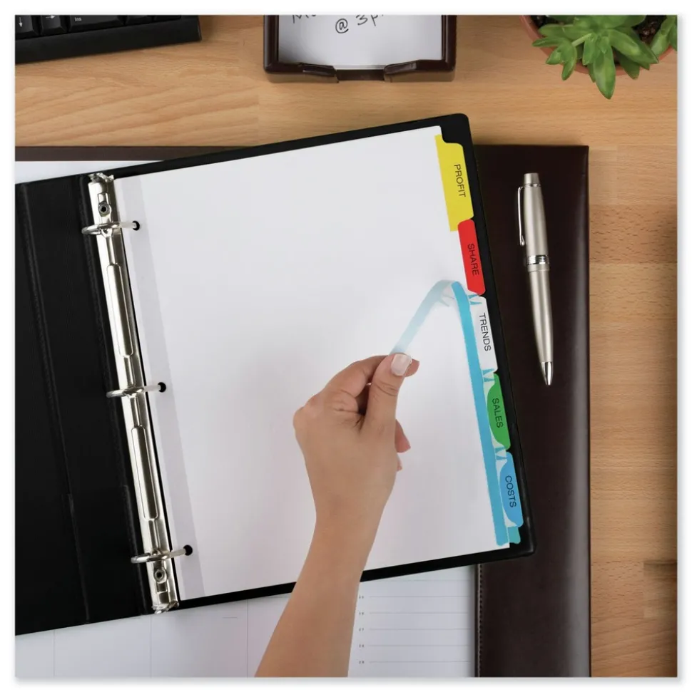 Avery Index Maker 11 in. x 8.5 in. 5-Tab Traditional Color Print and Apply Clear Label Dividers - Assorted (25/Box)