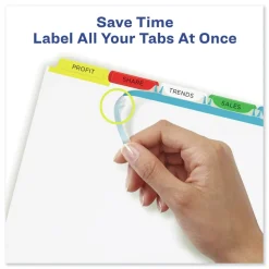 Avery Index Maker 11 in. x 8.5 in. 5-Tab Traditional Color Print and Apply Clear Label Dividers - Assorted (25/Box)