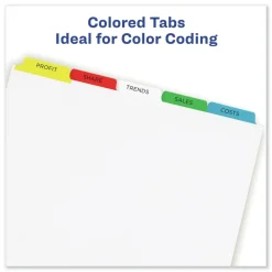 Avery Index Maker 11 in. x 8.5 in. 5-Tab Traditional Color Print and Apply Clear Label Dividers - Assorted (25/Box)