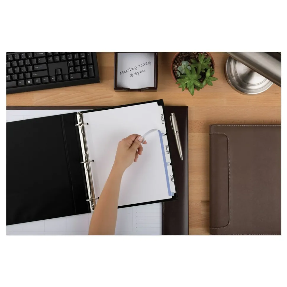 Avery Index Maker 11 in. x 8.5 in. 3-Tab Print and Apply Clear Label Dividers - White (25/Box)