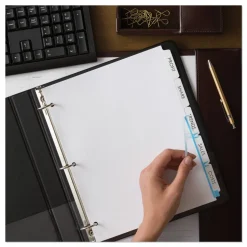 Avery Index Maker 11 in. x 8.5 in. 5-Tab Print and Apply Clear Label Dividers - White (25/Box)