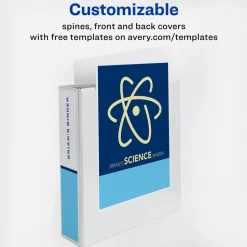 Avery One Touch EZD Rings 3 Rings 2 in. Capacity 11 in. x 8.5 in. Heavy-Duty DuraHinge View Binder - White (6/Carton)