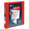 Avery One Touch EZD Rings 3 Rings 1 in. Capacity 11 in. x 8.5 in. Heavy-Duty DuraHinge View Binder - Red (12/Carton)