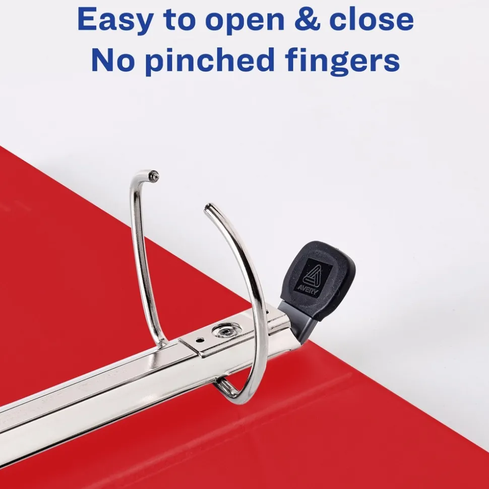 Avery One Touch EZD Rings 3 Rings 1 in. Capacity 11 in. x 8.5 in. Heavy-Duty DuraHinge View Binder - Red (12/Carton)