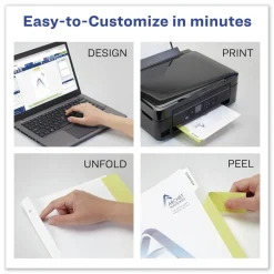 Avery Print-On 11 in. x 8.5 in. 8-Tab 3-Hole Customizable Punched Dividers - White (200/Pack)