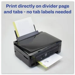 Avery Print-On 11 in. x 8.5 in. 8-Tab 3-Hole Customizable Punched Dividers - White (200/Pack)
