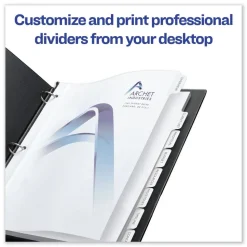 Avery Print-On 11 in. x 8.5 in. 8-Tab 3-Hole Customizable Punched Dividers - White (200/Pack)