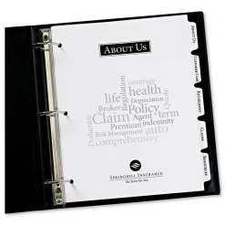 Avery Print-On 11 in. x 8.5 in. 5-Tab 3-Hole Customizable Punched Dividers - White (125/Pack)