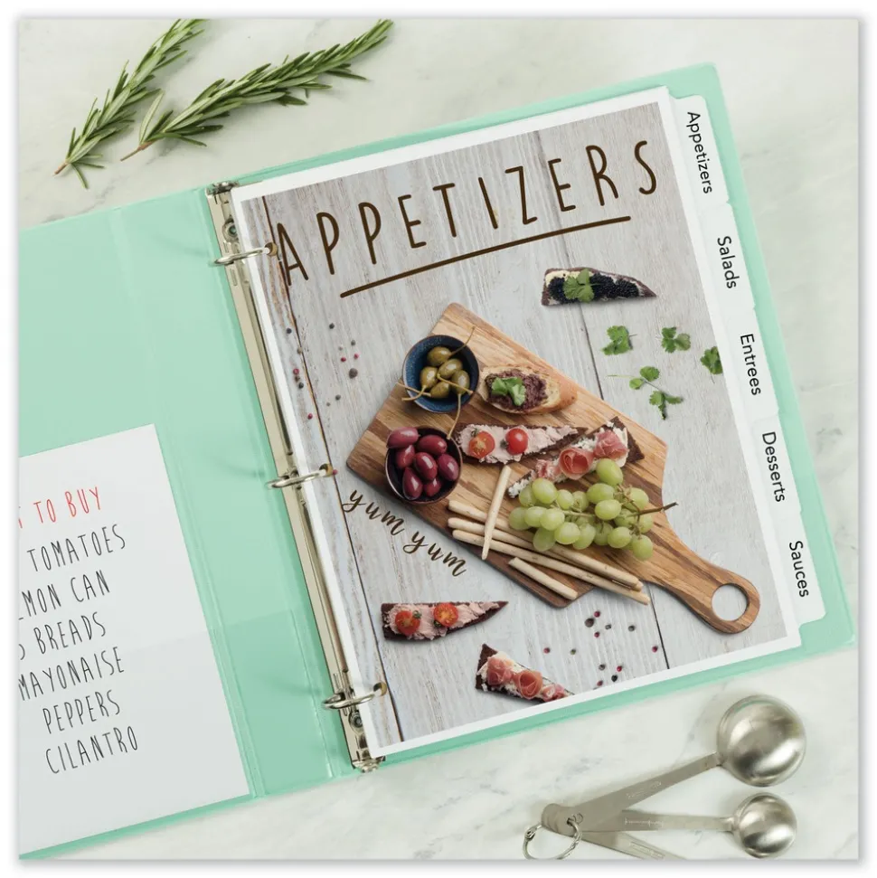 Avery Print-On 11 in. x 8.5 in. 5-Tab 3-Hole Customizable Punched Dividers - White (125/Pack)