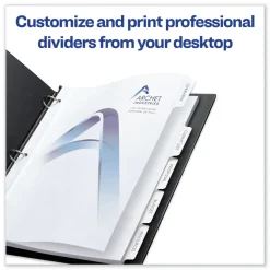 Avery Print-On 11 in. x 8.5 in. 5-Tab 3-Hole Customizable Punched Dividers - White (125/Pack)