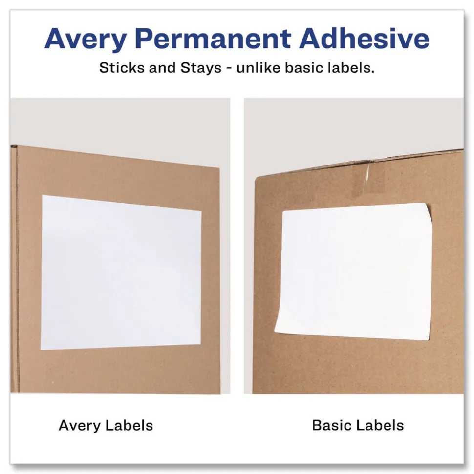 Avery White Shipping Labels-Bulk Packs, Inkjet/Laser Printers, 8.5 x 11, White, 500/Carton