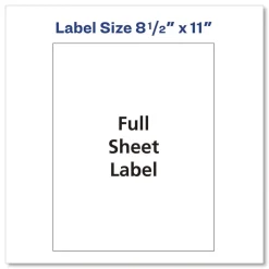 Avery White Shipping Labels-Bulk Packs, Inkjet/Laser Printers, 8.5 x 11, White, 500/Carton
