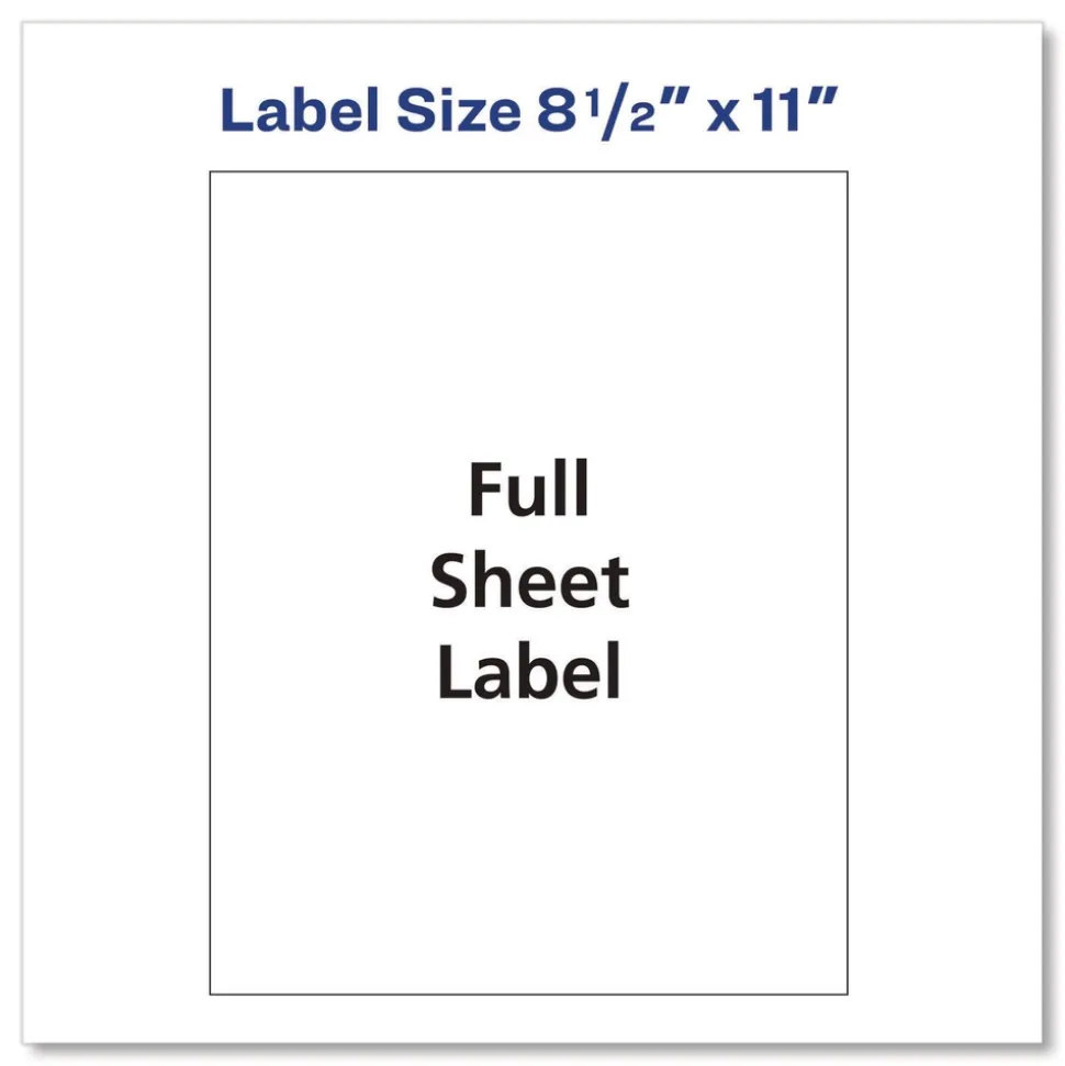 Avery White Shipping Labels-Bulk Packs, Inkjet/Laser Printers, 8.5 x 11, White, 500/Carton