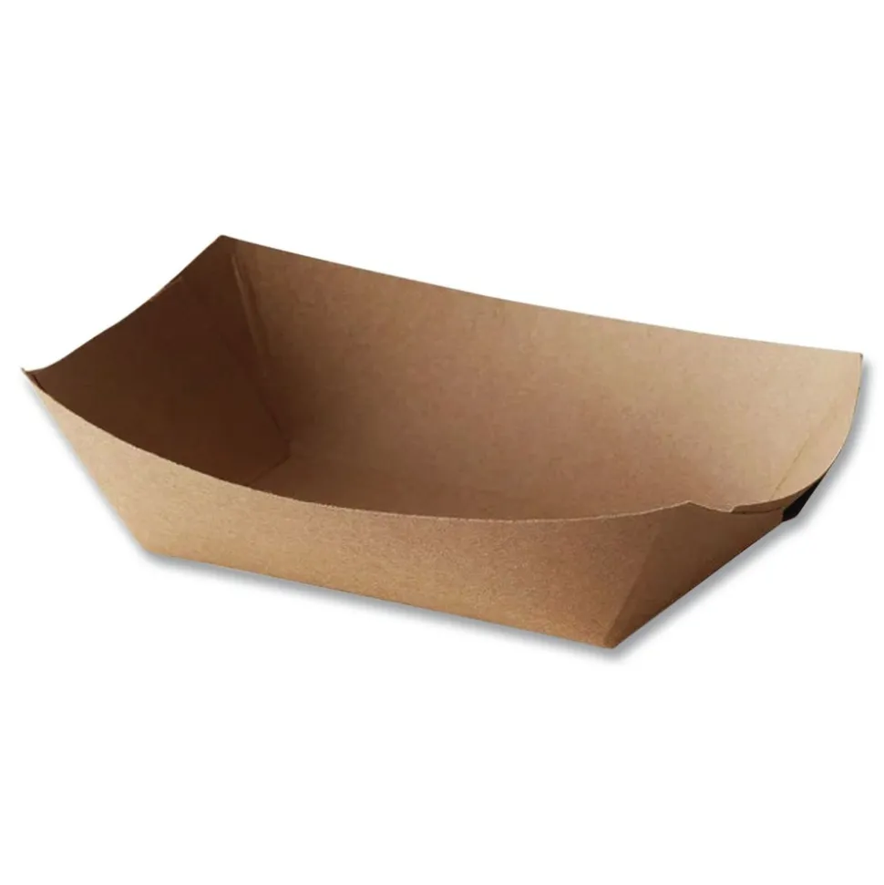 Bagcraft 300699 EcoCraft Paper Food Tray with 3-lb. Capacity - Natural (500/Carton)