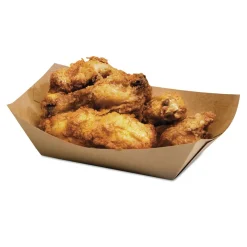 Bagcraft 300699 EcoCraft Paper Food Tray with 3-lb. Capacity - Natural (500/Carton)