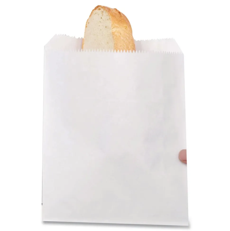 Bagcraft 6 in. x 6.5 in. Grease-Resistant Single-Serve Bags - White (2000/Carton)