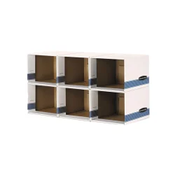 Bankers Box 23.75 in. x 19.75 in. Legal/Letter File/Cube Box Shell - White/Blue (6/Carton)