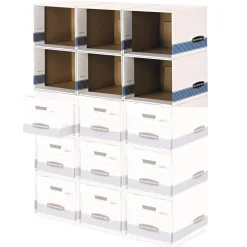 Bankers Box 23.75 in. x 19.75 in. Legal/Letter File/Cube Box Shell - White/Blue (6/Carton)