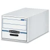 Bankers Box 16.75 in. x 19.5 in. x 11.5 in. STOR/DRAWER Basic Space-Savings Storage Drawers for Legal Files - White/Blue (6/Carton)