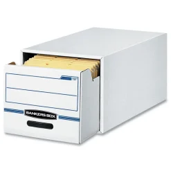 Bankers Box 16.75 in. x 19.5 in. x 11.5 in. STOR/DRAWER Basic Space-Savings Storage Drawers for Legal Files - White/Blue (6/Carton)