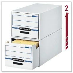 Bankers Box 16.75 in. x 19.5 in. x 11.5 in. STOR/DRAWER Basic Space-Savings Storage Drawers for Legal Files - White/Blue (6/Carton)