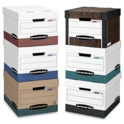 Bankers Box 12.5 in. x 16.25 in. x 10.25 in. STOR/FILE Medium-Duty 100% Recycled Letter/Legal Storage Boxes - Kraft (20/Carton)