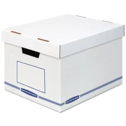 Bankers Box 12.75 in. x 16.5 in. x 10.5 in. Organizer Storage Boxes - X-Large, White/Blue (12/Carton)