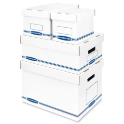 Bankers Box 12.75 in. x 16.5 in. x 10.5 in. Organizer Storage Boxes - X-Large, White/Blue (12/Carton)