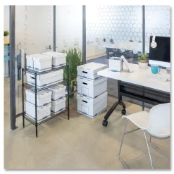 Bankers Box 12.75 in. x 16.5 in. x 10.5 in. Organizer Storage Boxes - X-Large, White/Blue (12/Carton)