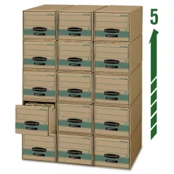 Bankers Box 14 in. x 25.5 in. x 11.5 in. STOR/DRAWER STEEL PLUS Letter Storage Drawers - Kraft/Green (6/Carton)