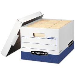 Bankers Box 12.75 in. x 16.5 in. x 10.38 in. R-KIVE Heavy-Duty Letter/Legal Storage Boxes - White (20/Carton)