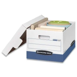 Bankers Box 12.75 in. x 16.5 in. x 10.38 in. R-KIVE Heavy-Duty Letter/Legal Storage Boxes - White (20/Carton)