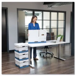 Bankers Box 12.75 in. x 16.5 in. x 10.38 in. R-KIVE Heavy-Duty Letter/Legal Storage Boxes - White (20/Carton)