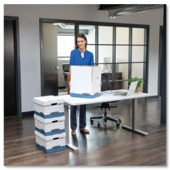 Bankers Box 12.75 in. x 16.5 in. x 10.38 in. R-KIVE Heavy-Duty Letter/Legal Storage Boxes - White (20/Carton)