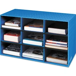 Bankers Box Classroom 28.25 in. x 13 in. x 16 in. 9-Compartment Literature Sorter - Blue (4/Carton)