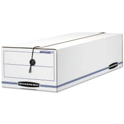 Bankers Box Liberty 9 in. x 24.25 in. x 7.5 in. Check and Form Boxes - White/Blue (12/Carton)