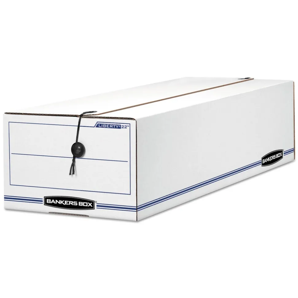 Bankers Box Liberty 9 in. x 24.25 in. x 7.5 in. Check and Form Boxes - White/Blue (12/Carton)