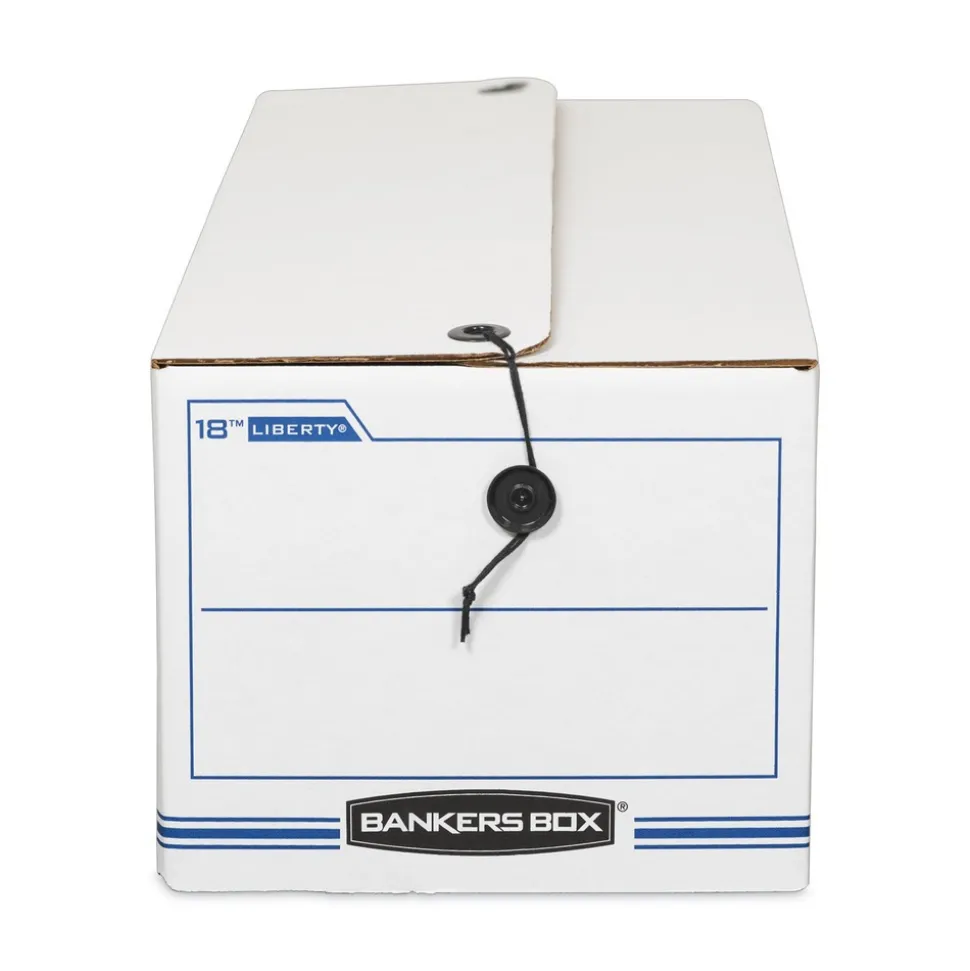 Bankers Box Liberty 9 in. x 24.25 in. x 7.5 in. Check and Form Boxes - White/Blue (12/Carton)