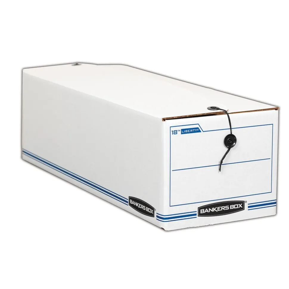 Bankers Box Liberty 9 in. x 24.25 in. x 7.5 in. Check and Form Boxes - White/Blue (12/Carton)