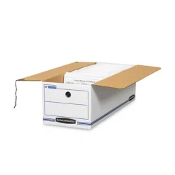 Bankers Box Liberty 9 in. x 24.25 in. x 7.5 in. Check and Form Boxes - White/Blue (12/Carton)