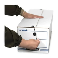 Bankers Box Liberty 9 in. x 24.25 in. x 7.5 in. Check and Form Boxes - White/Blue (12/Carton)