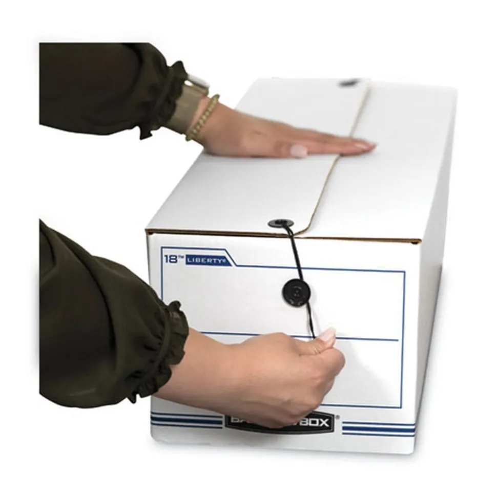 Bankers Box Liberty 9 in. x 24.25 in. x 7.5 in. Check and Form Boxes - White/Blue (12/Carton)