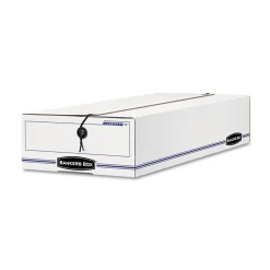 Bankers Box LIBERTY 11 in. x 24 in. x 5 in. Check and Form Boxes - White/Blue (12/Carton)