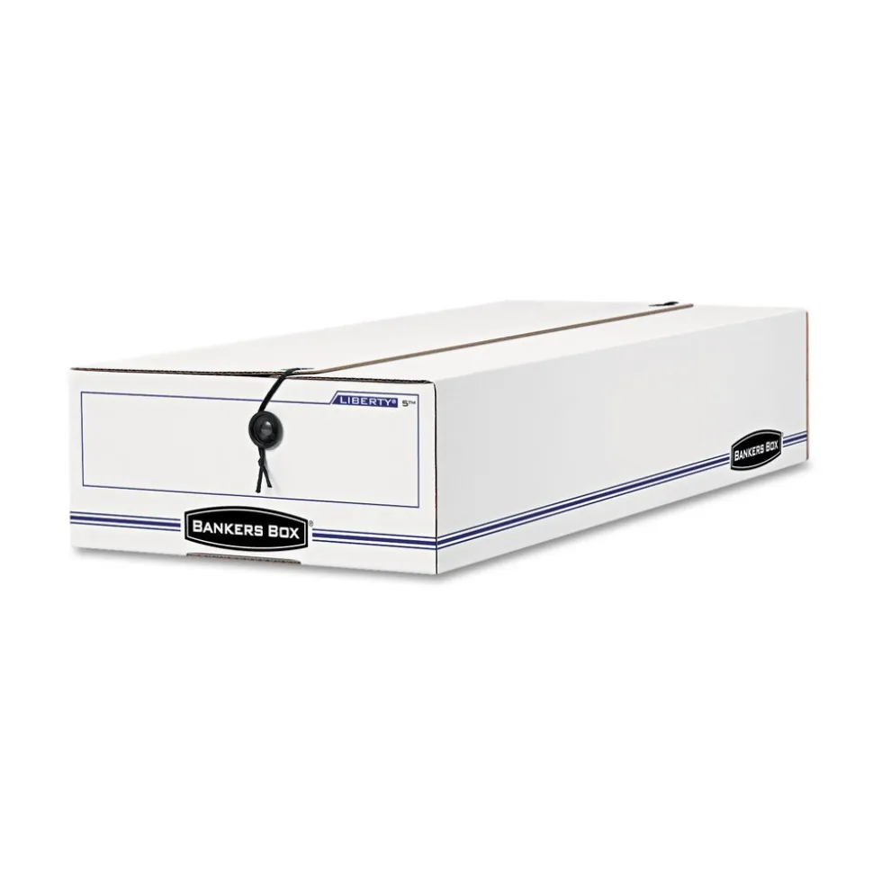 Bankers Box LIBERTY 11 in. x 24 in. x 5 in. Check and Form Boxes - White/Blue (12/Carton)