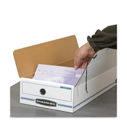 Bankers Box LIBERTY 11 in. x 24 in. x 5 in. Check and Form Boxes - White/Blue (12/Carton)