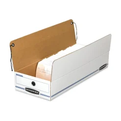 Bankers Box LIBERTY 9.5 in. x 23.75 in. x 4.5 in. Check and Form Boxes - White/Blue (12/Carton)