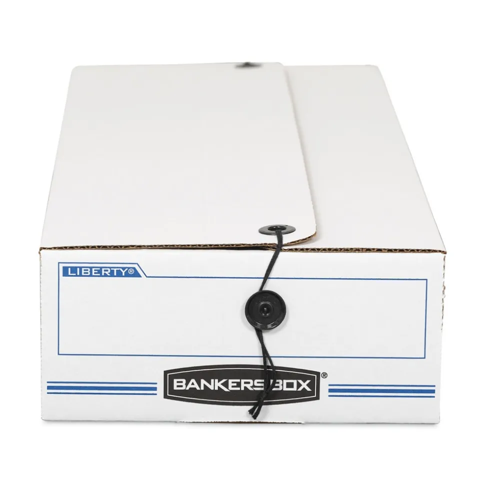 Bankers Box LIBERTY 9.5 in. x 23.75 in. x 4.5 in. Check and Form Boxes - White/Blue (12/Carton)
